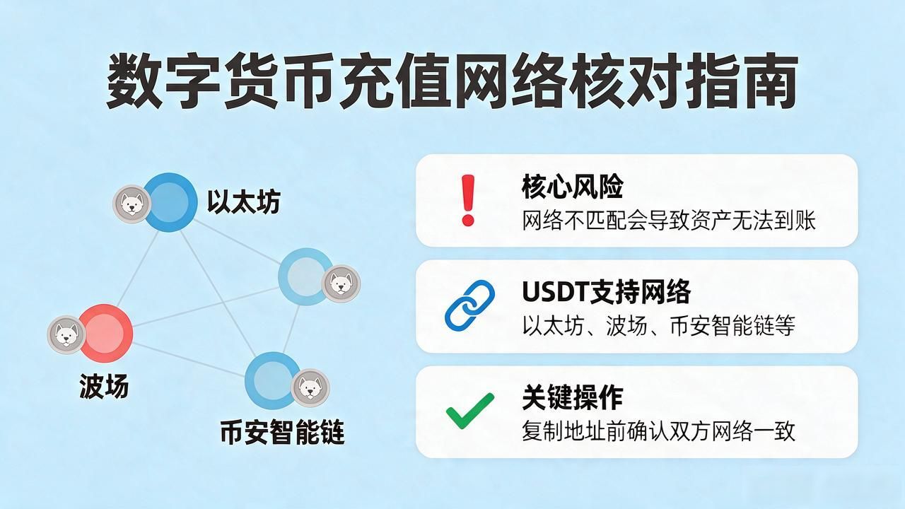 数字货币充值网络选择注意事项_数字货币地址充值_数字货币新手充值操作指南