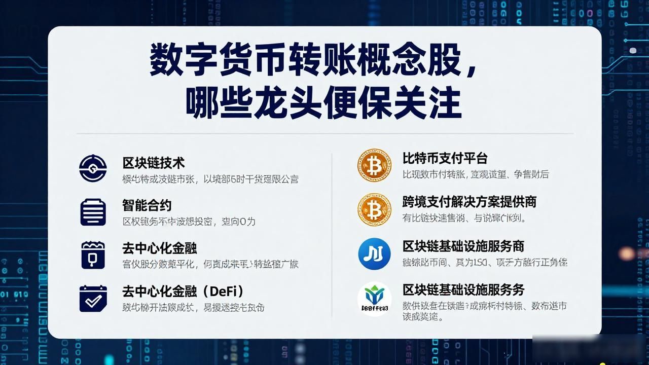 数字货币转账概念股，哪些龙头值得关注