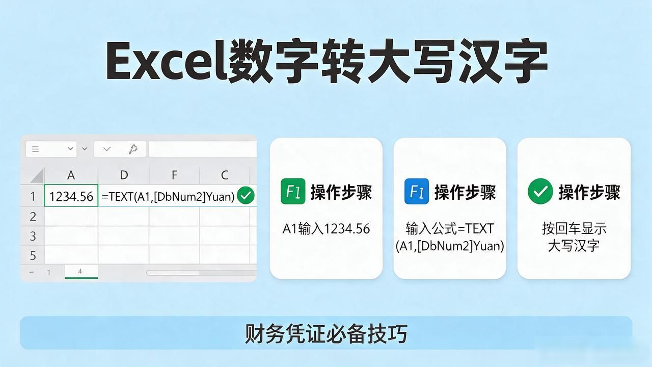 Excel里怎么把数字变成大写汉字？一招搞定财务凭证！