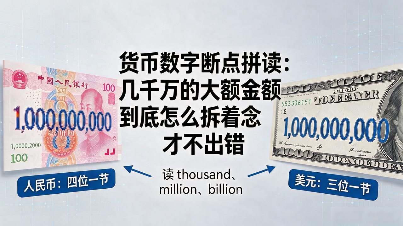 货币数字断点拼读：几千万的大额金额到底怎么拆着念才不出错