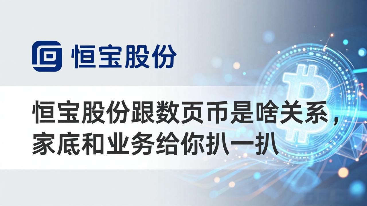 恒宝股份跟数字货币是啥关系，家底和业务给你扒一扒