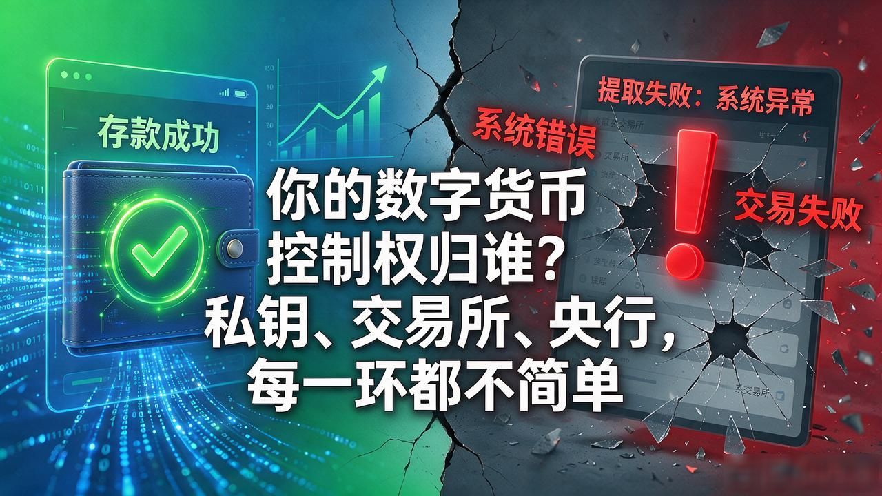 你的数字货币控制权归谁？私钥、交易所、央行，每一环都不简单