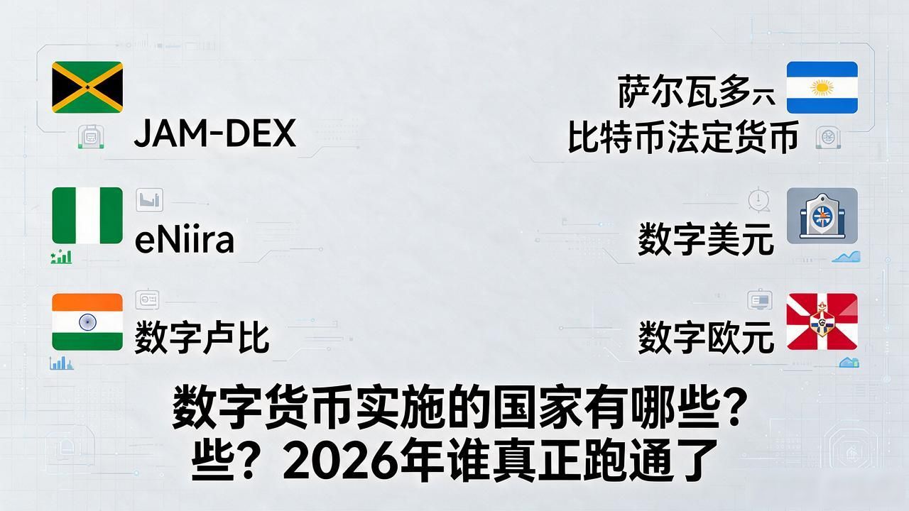 数字货币实施的国家有哪些？2026年谁真正跑通了