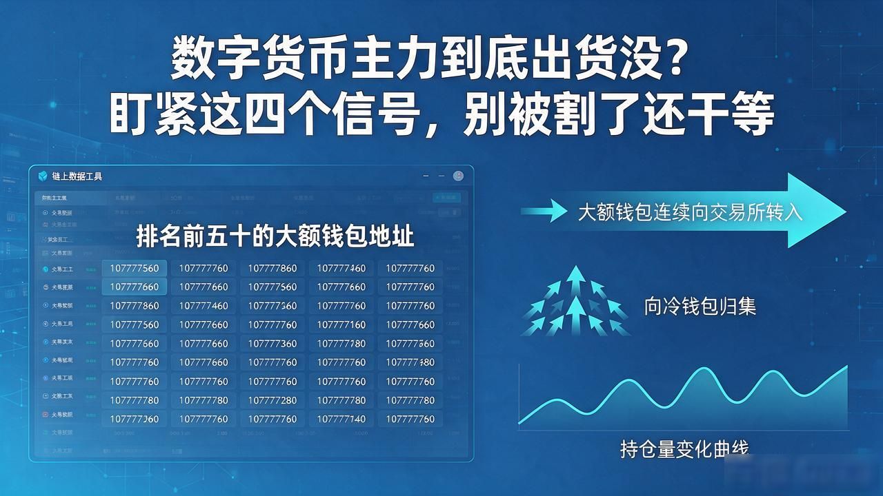 数字货币主力到底出货没？盯紧这四个信号，别被割了还干等