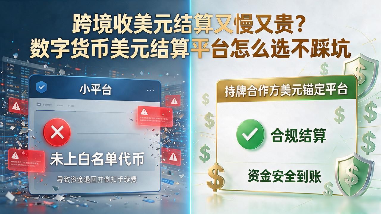 跨境收美元结算又慢又贵？数字货币美元结算平台怎么选不踩坑