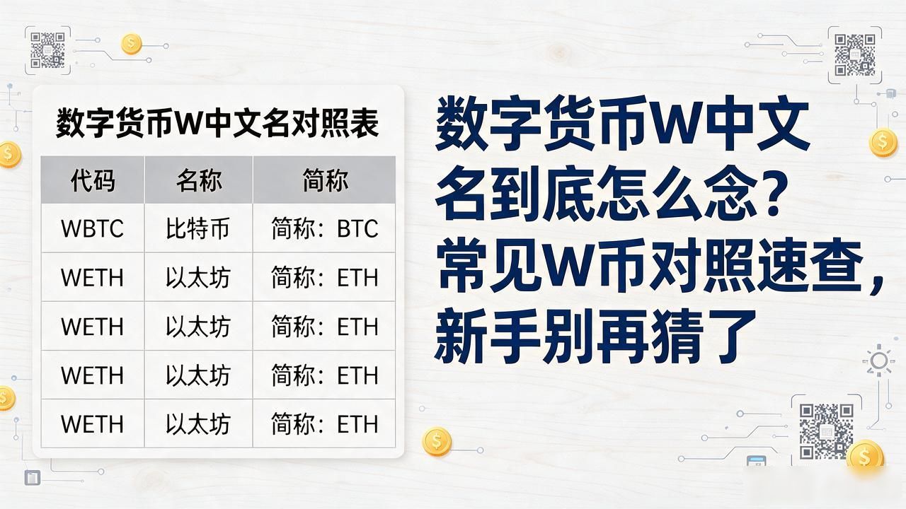数字货币W中文名到底怎么念？常见W币对照速查，新手别再猜了
