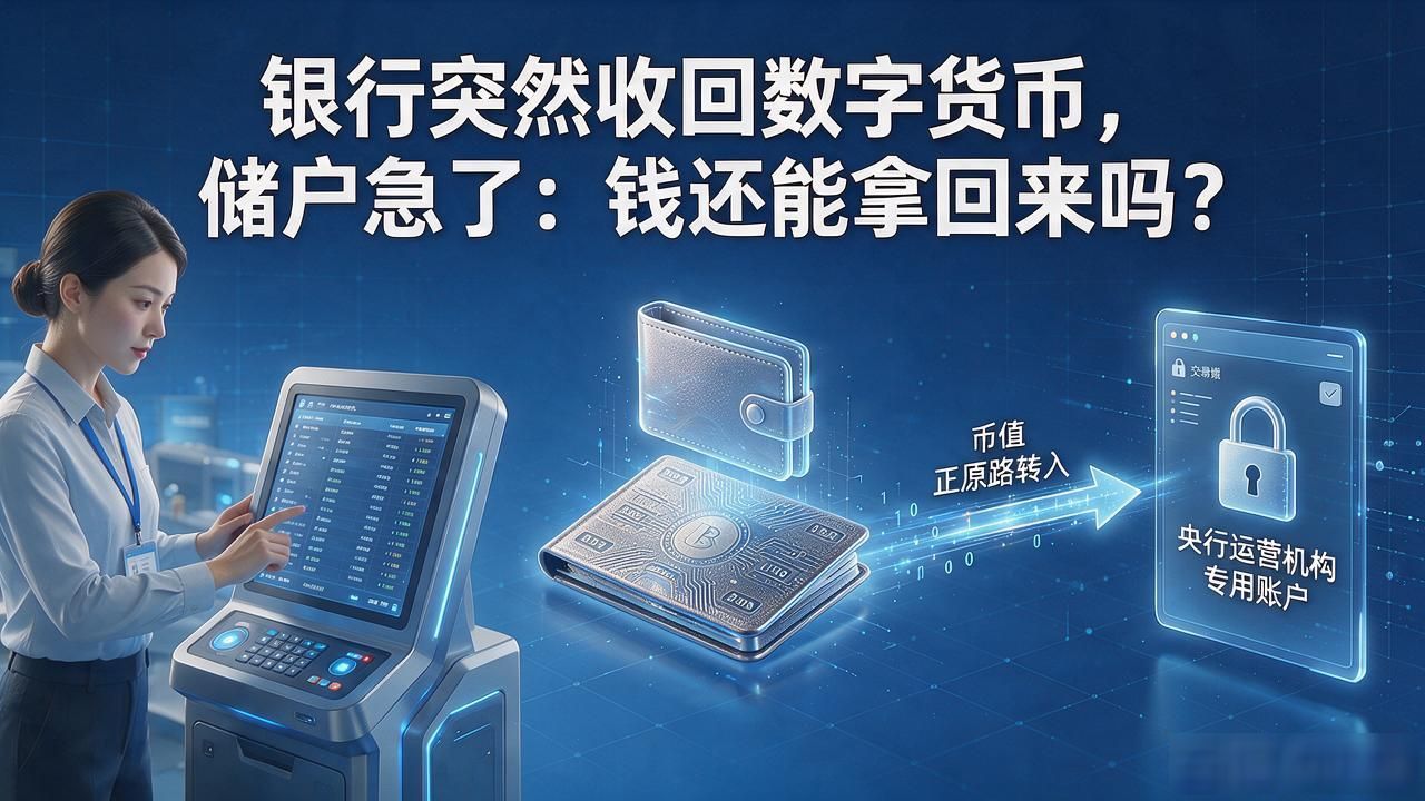 银行突然收回数字货币，储户急了：钱还能拿回来吗