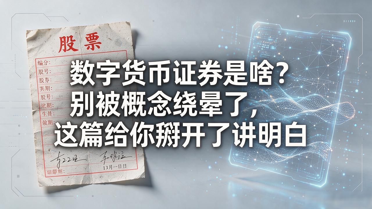 数字货币证券是啥？别被概念绕晕了，这篇给你掰开了讲明白