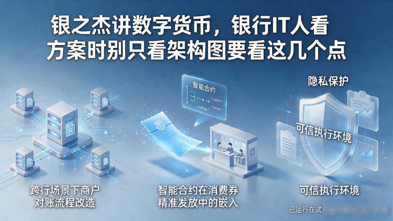 银之杰讲数字货币，银行IT人看方案时别只看架构图要看这几个点