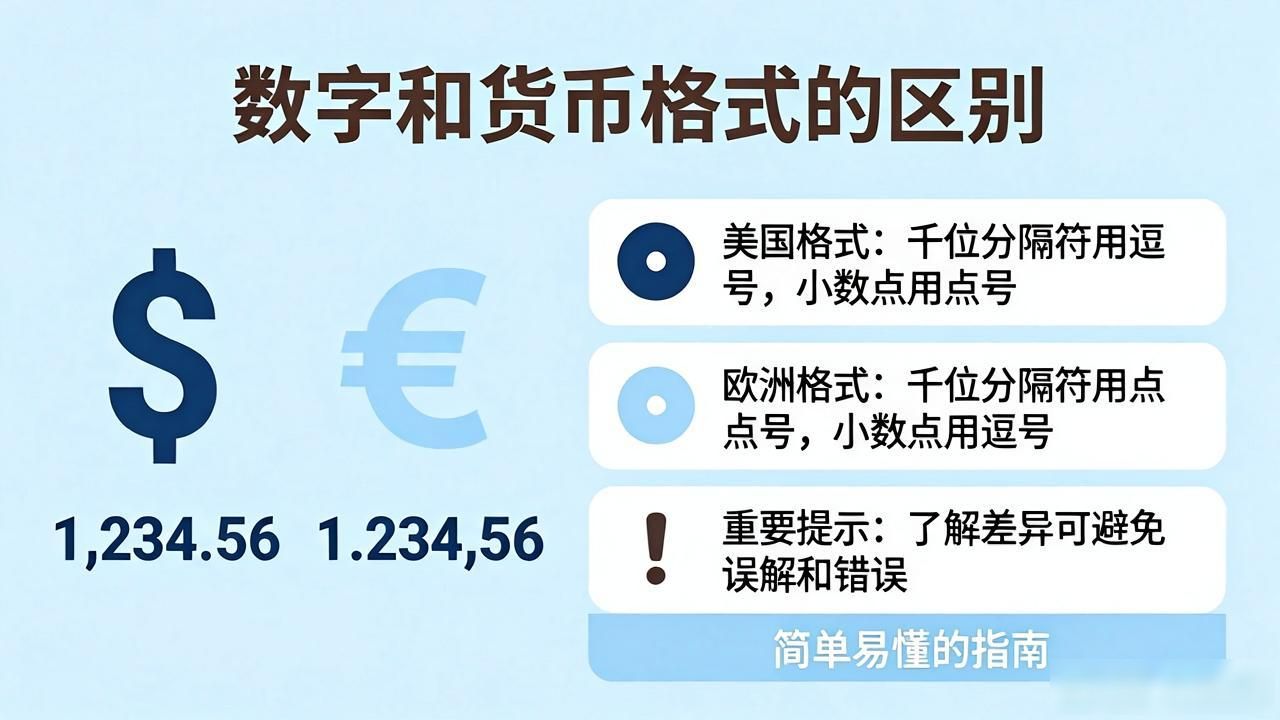 数字和货币格式的区别：简单易懂的指南