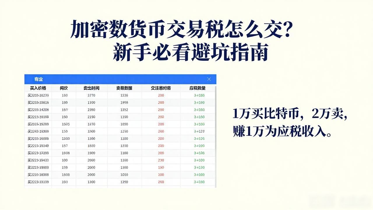 加密数字货币交易税怎么交？新手必看避坑指南
