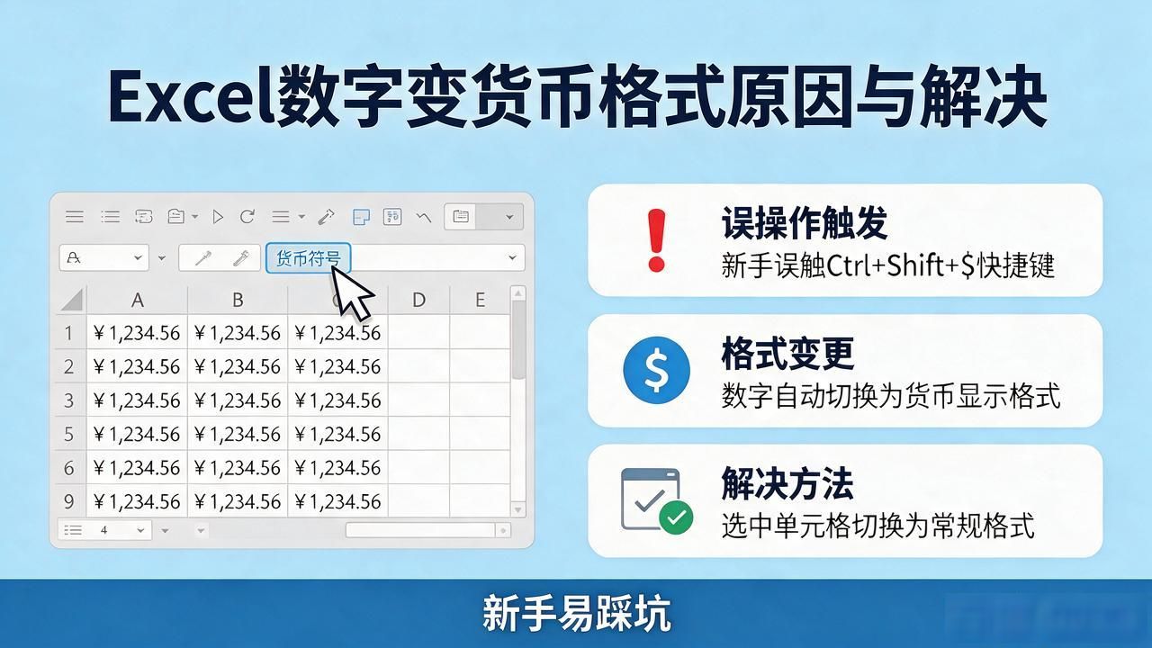 Excel数字突然变货币格式？原因与解决方法