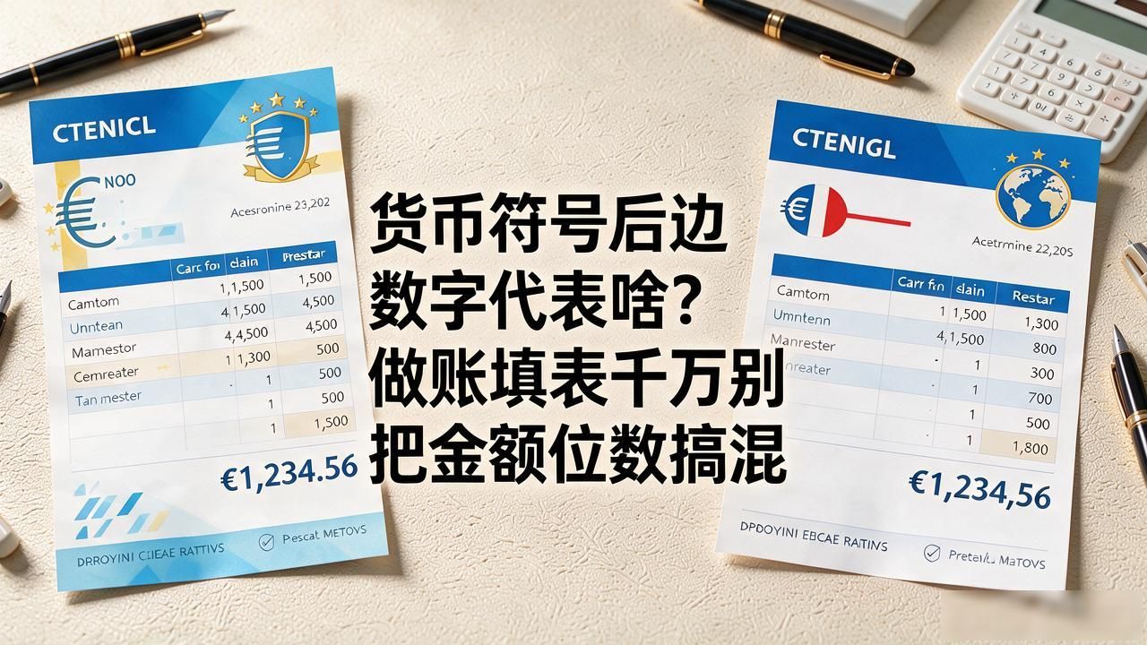 货币符号后边数字代表啥？做账填表千万别把金额位数搞混