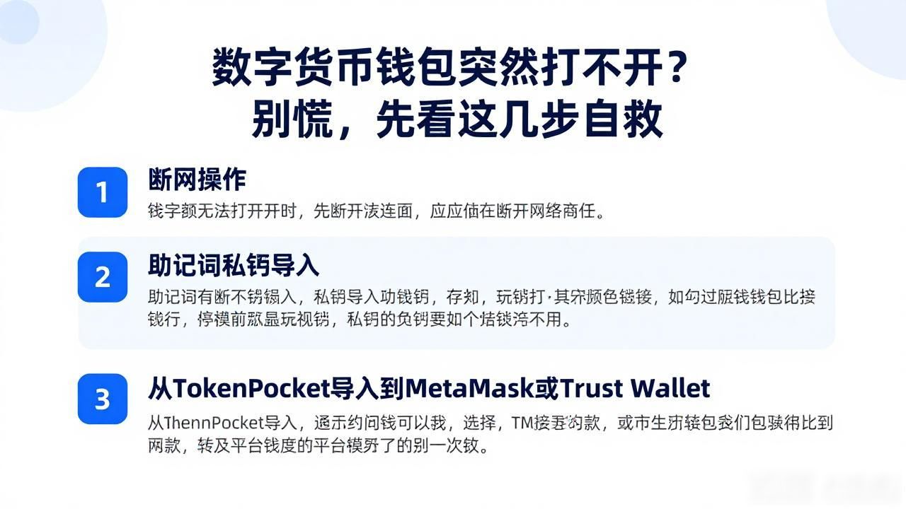 数字货币钱包突然打不开？别慌，先看这几步自救